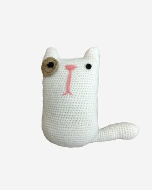 Woolen White Toy Cat