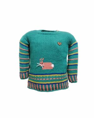 green rabbit sweater new