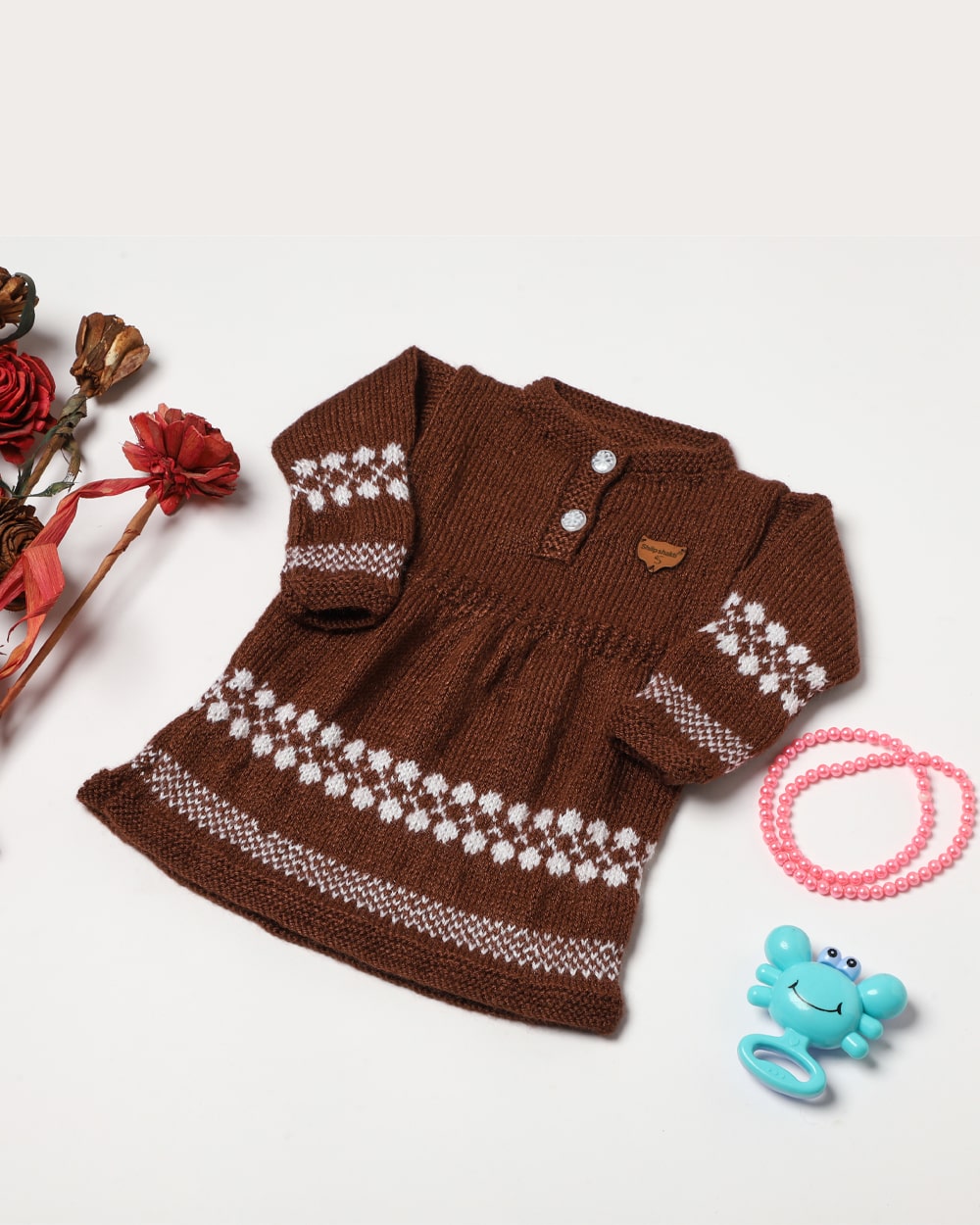 Buy Ashu Knitting  Crochet Baby Girls Woolen Frock Pink 36 Months at  Amazonin
